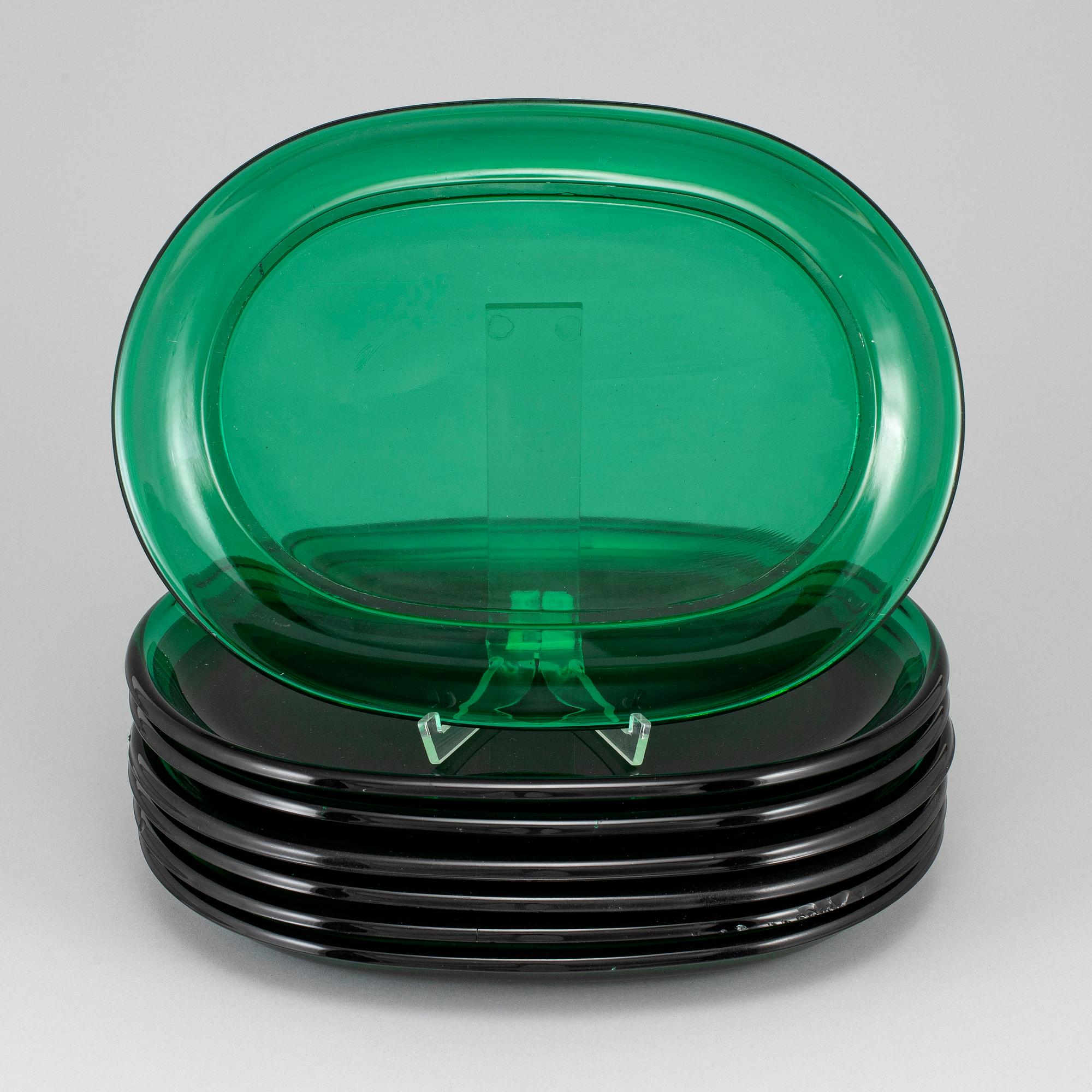 JOSEF FRANK, hummertallrikar, 7 st, glas, Svenskt Tenn.