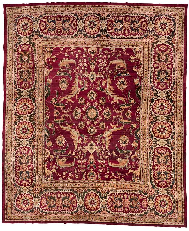 An antique Agra Carpet India, ca 527 x 443 cm.