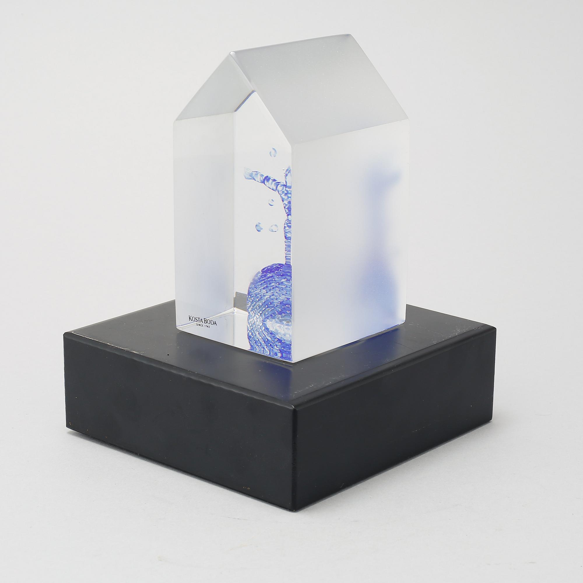 BERTIL VALLIEN, skulptur, glas, signerad, Kosta Boda, sent 1900-tal.