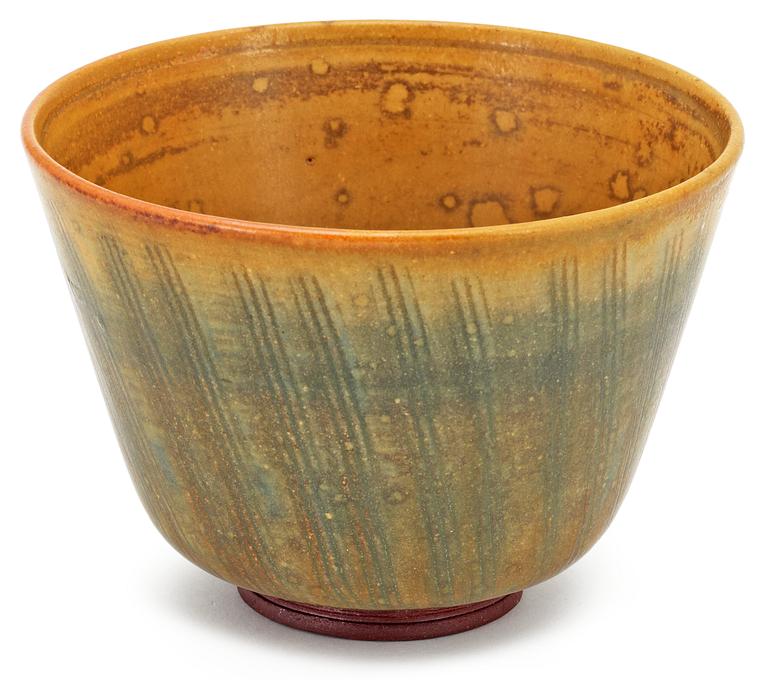 A Wilhelm Kåge 'Farsta' stoneware bowl, Gustavsberg studio 1954.
