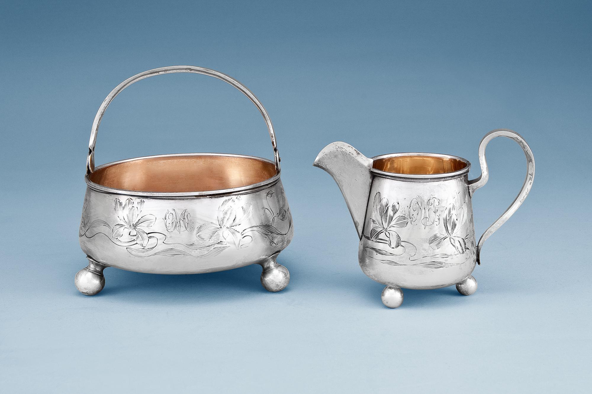 SUGAR BOWL AND CREAMER.