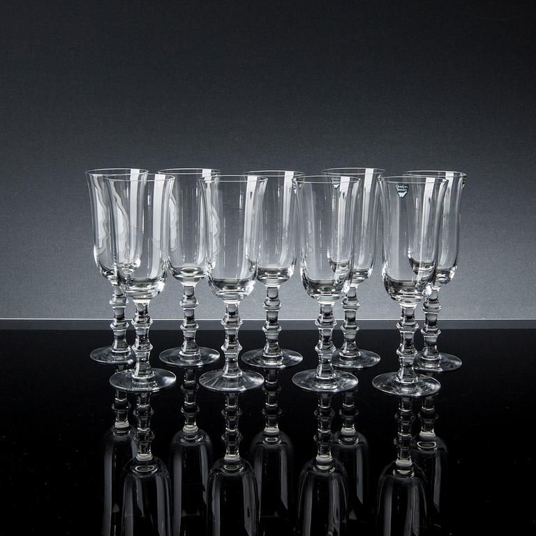 SIMON GATE - CHAMPAGNEGLAS, 9 pcs, "Salut", Simon Gate, Orrefors.