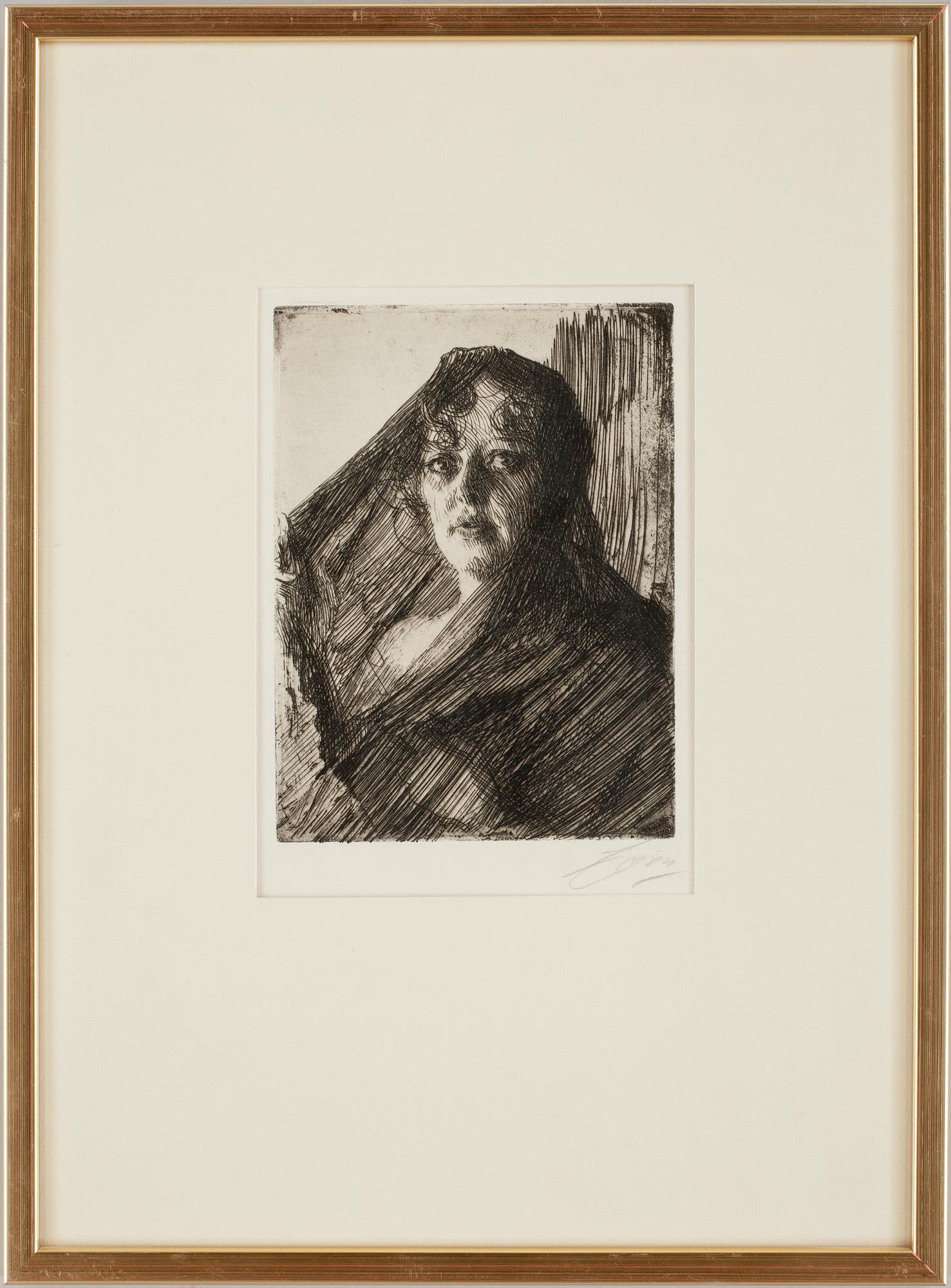 ANDERS ZORN, etsning, sign.