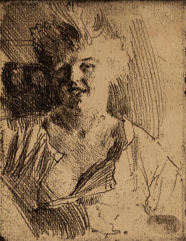 ANDERS ZORN, etching on soft ground, 1898, only state, signed in pencil.