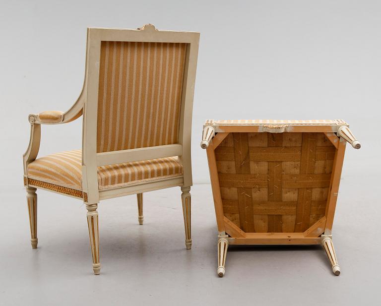 KARMSTOLAR, 1 par, gustaviansk stil, 1900-talets första hälft.