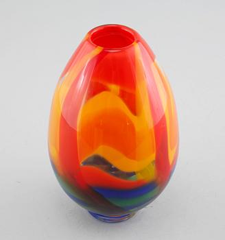 A glass vase by Berit Johansson for Sjöhyttan, signed and dated 1996.