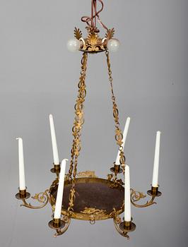 KATTOAMPPELI, empiretyyli, 1900-luku. Korkeus 72 cm.