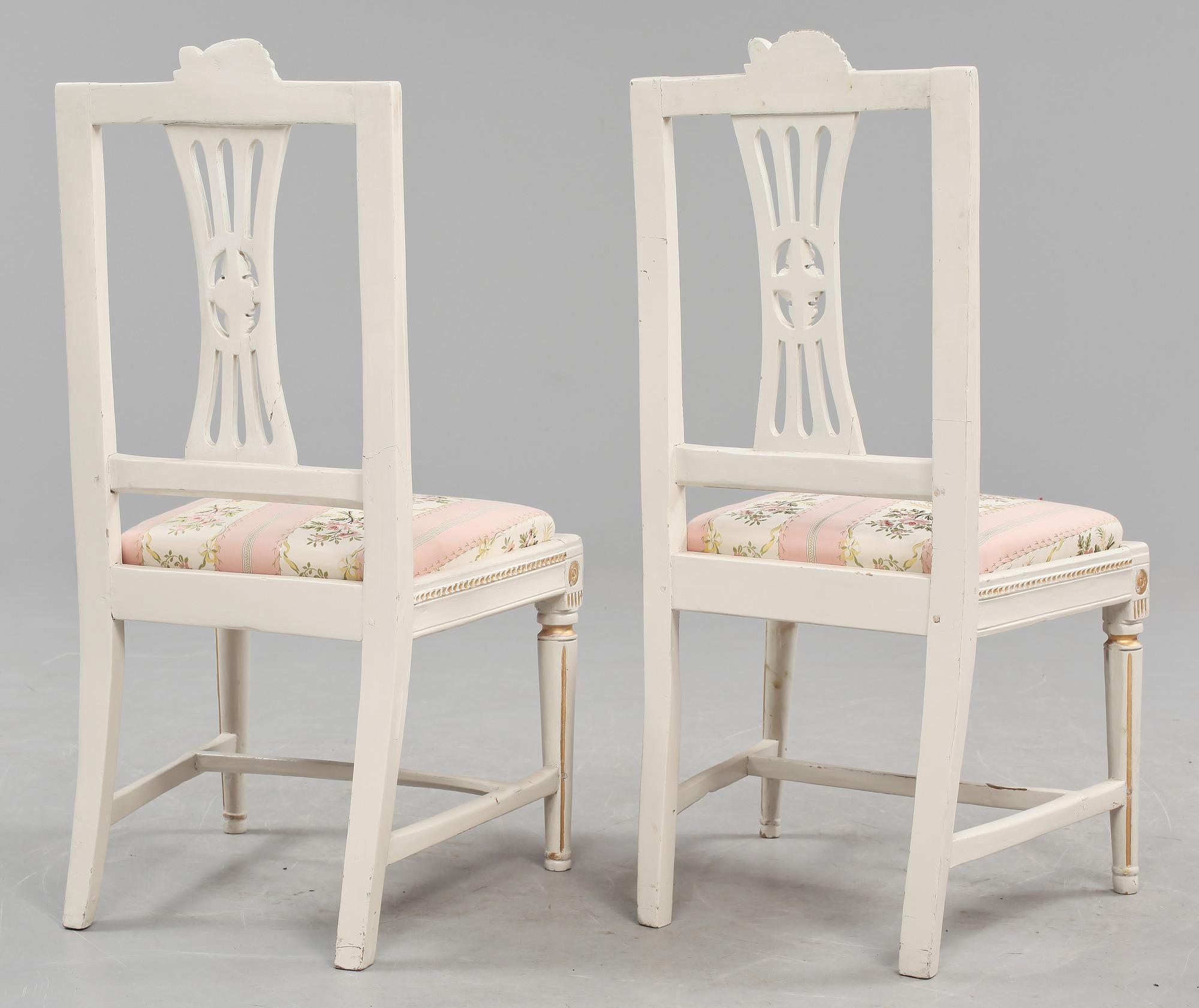 STOLAR, ett par, gustavianska provinsarbeten, Lindome, tidigt 1800-tal.