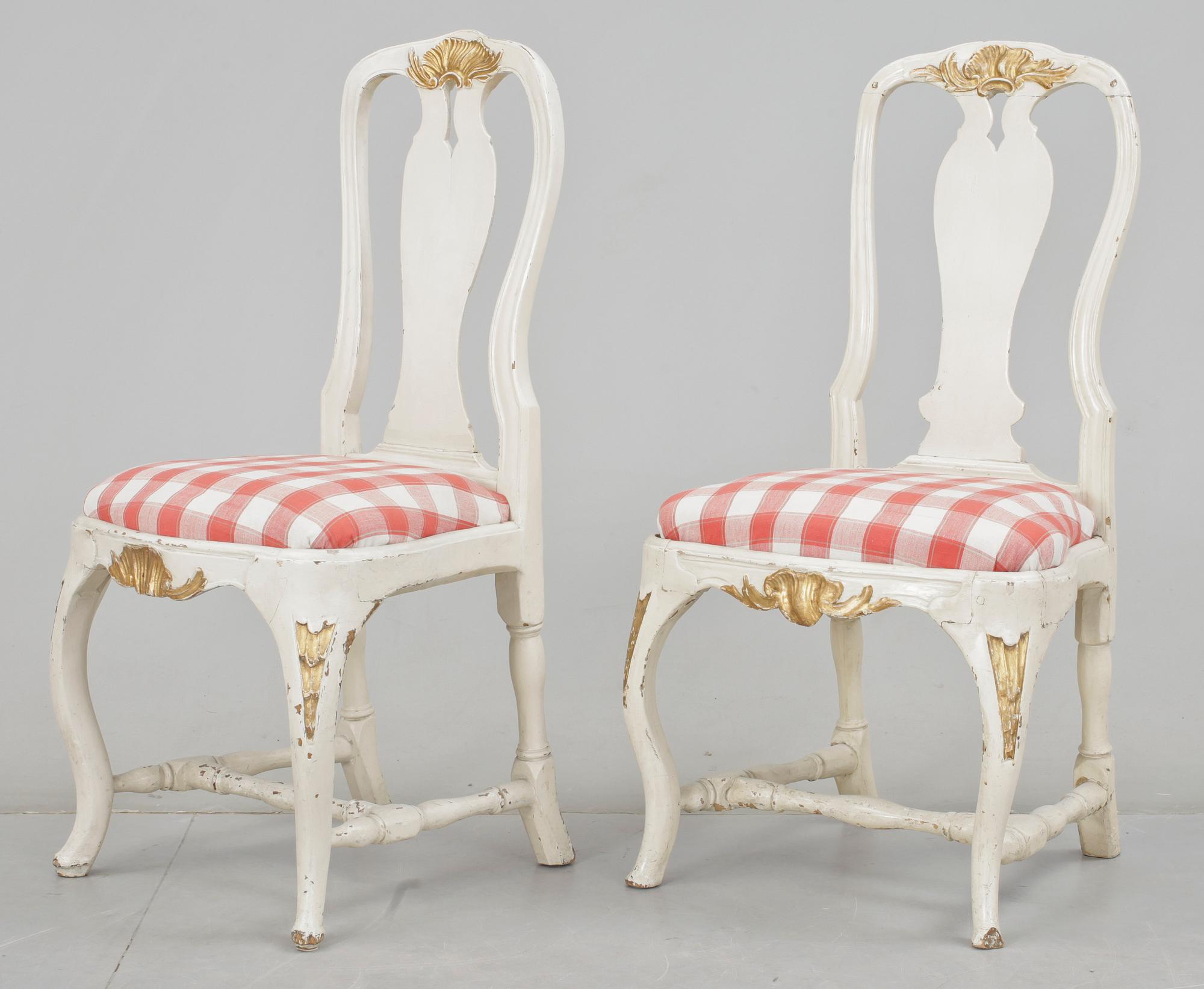 STOLAR, 2 st snarlika, rokoko, 1700-tal.