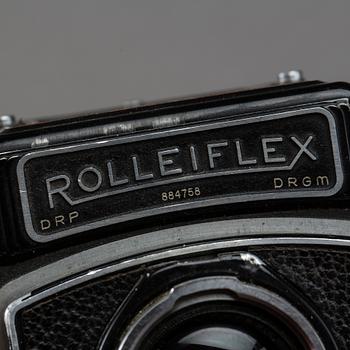 SPEGELREFLEXKAMERA, Rolleiflex compur rapid, nr 884758, Franke & Heidecke, Tyskland. 1900-talets mitt.