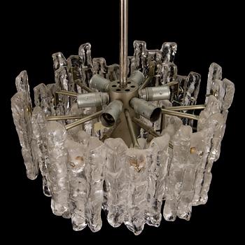 A 1960s "Ice block chandelier" by J.T Design, Kalmar, Austria.