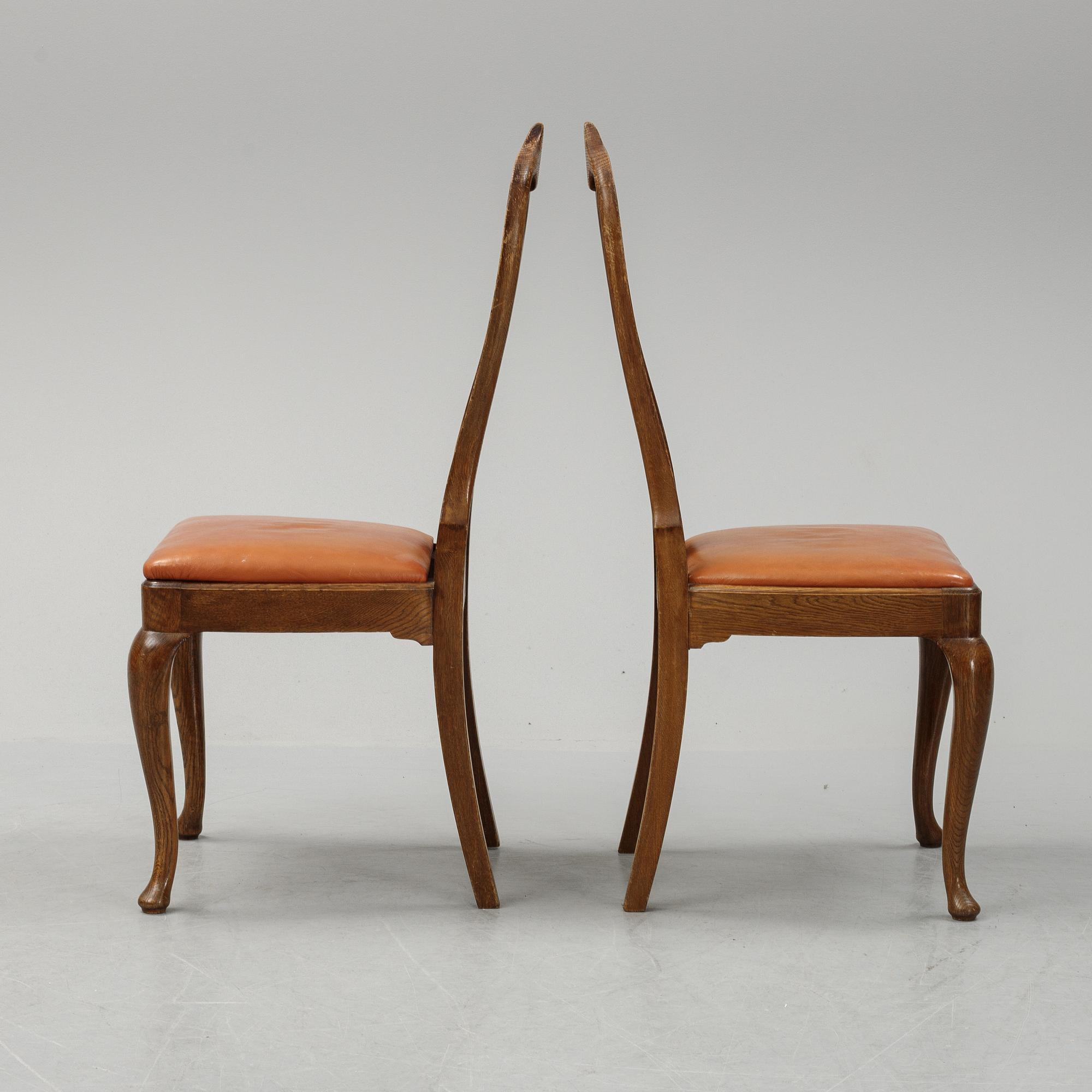 A set of six early 20th century  rococo-style chairs.