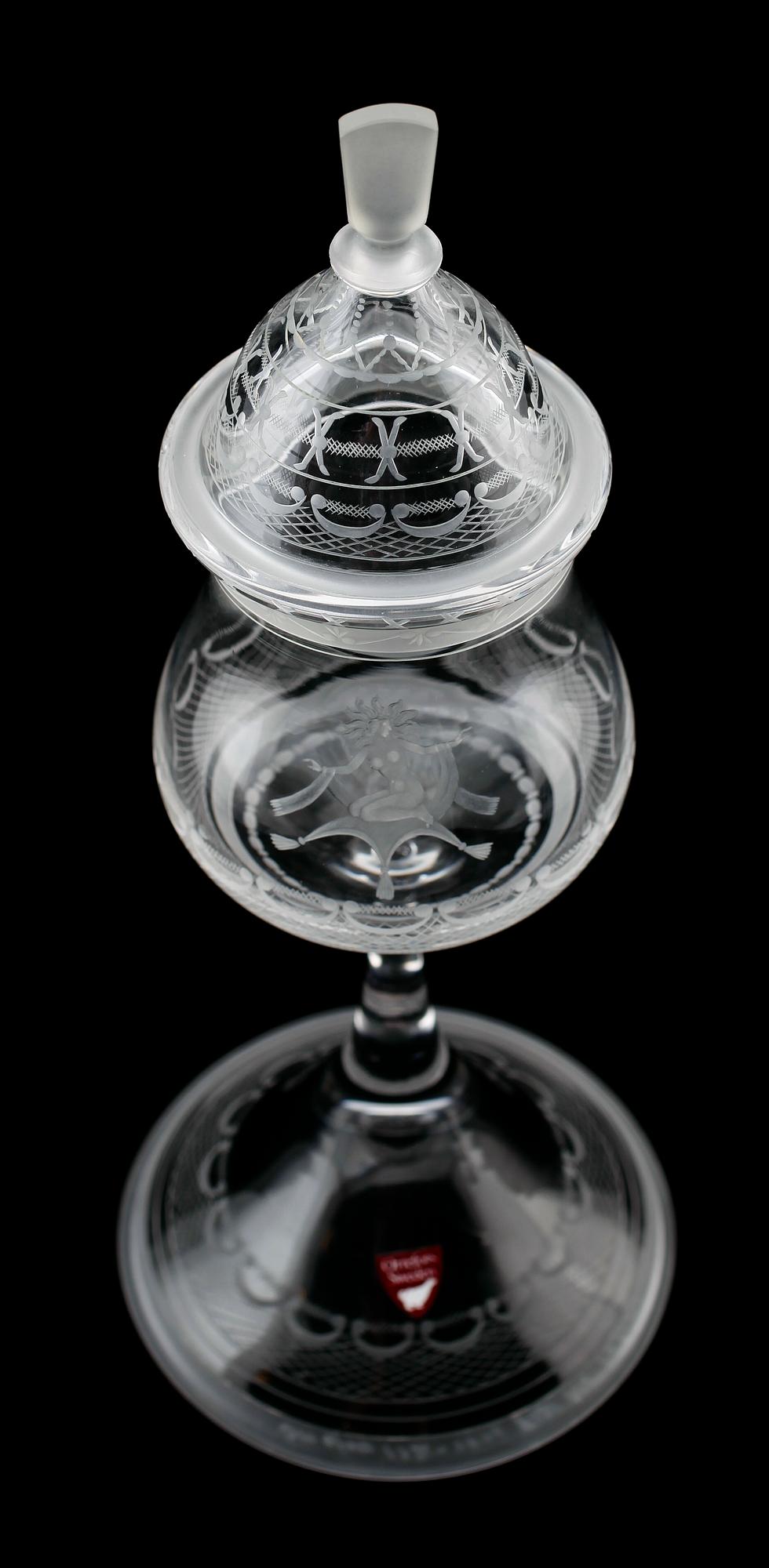 LOCKPOKAL, glas, Simon Gate, Orrefors 1976, numrerad 159/500.
