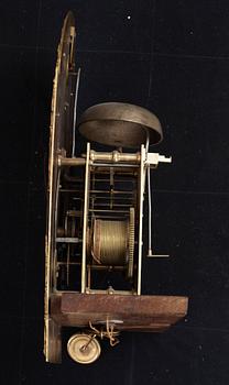 An English 18th century black painted longcase clock by John Ellicott.