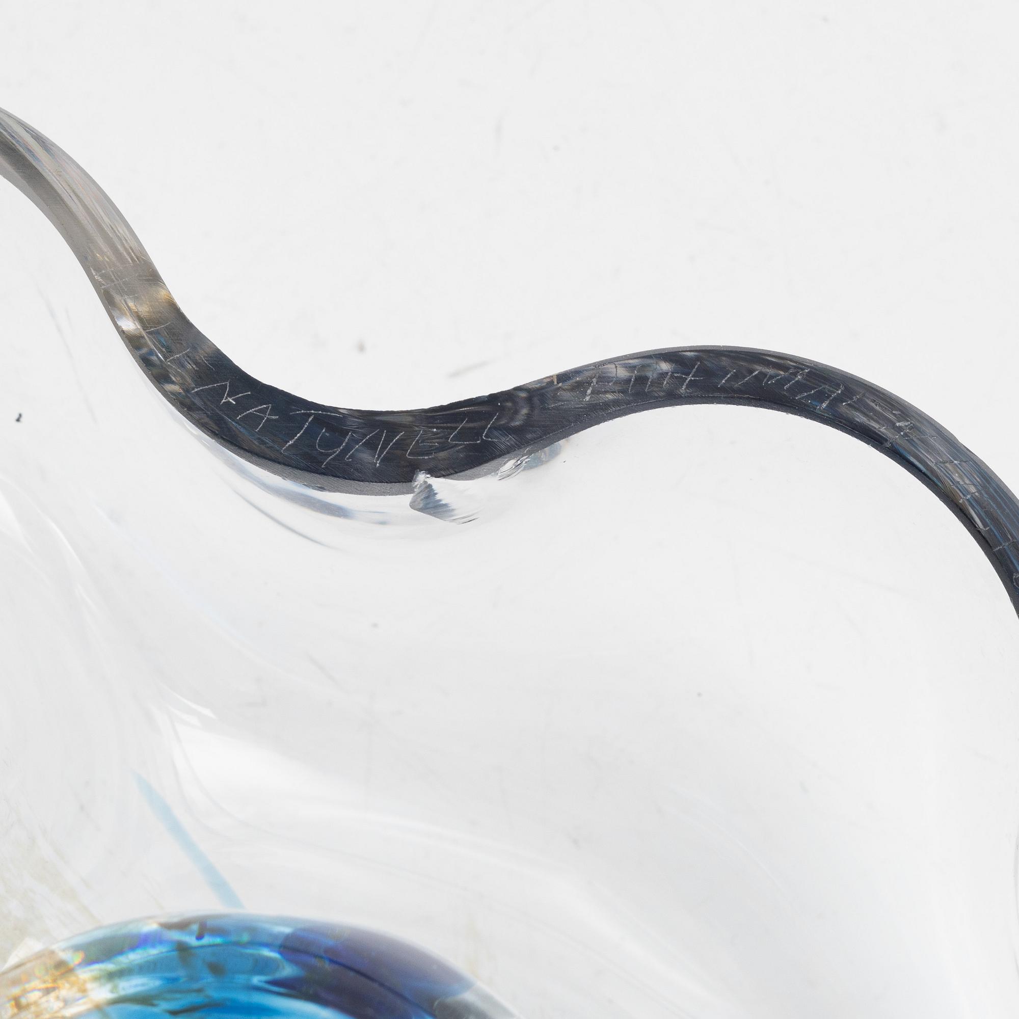 Helena Tynell, a 'Moonwalk' glass sculpture, Riihimäen Lasi Oy, Finland.