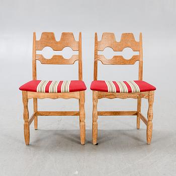 Henning Kjaernulf, Chairs, 6 pcs, Denmark, 1960s, Nyrup furniture factory.