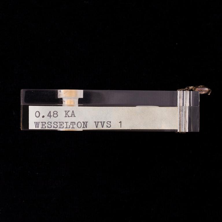 DIAMANT, briljantslipad 0,48 ct H (Wesselton) / VVS1.