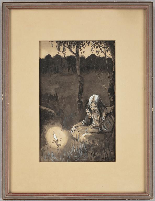 AINA STENBERG-MASOLLE, tuschteckning, sign.