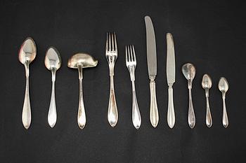 A Swedish silver flatware 92-piece service, maker's mark GAB, Stockholm, 1930/40s.