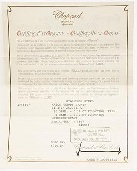 Chopard, Happy Sport, "Fish", armbandsur, 38 mm.