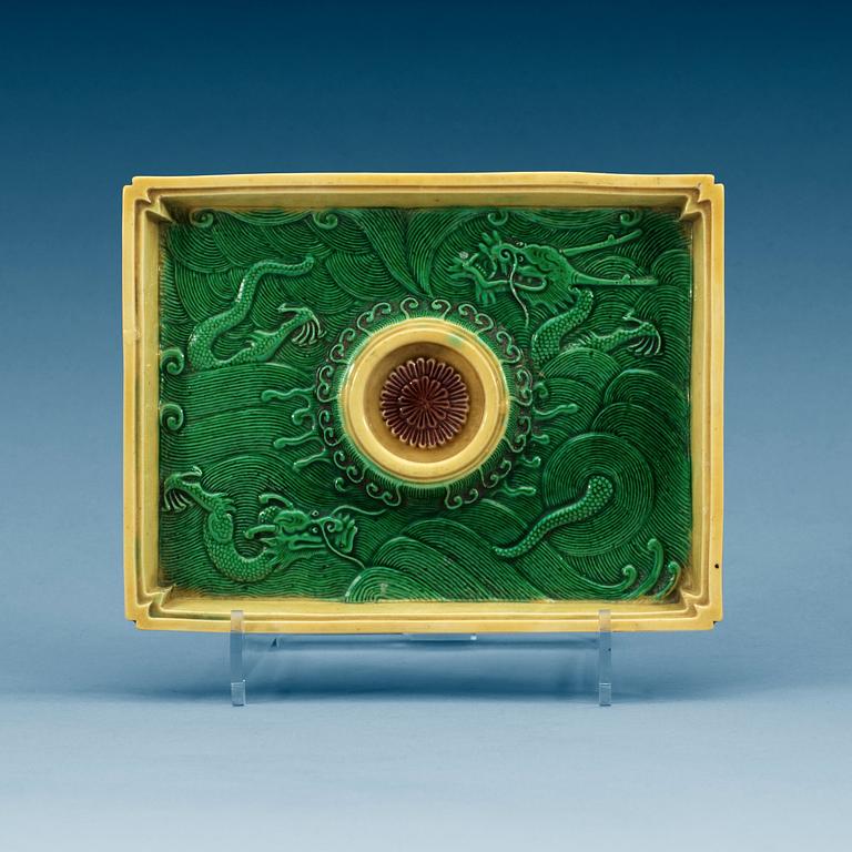 A biscuit ceremonial cup stand, Qing dynasty.