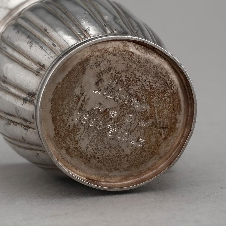 GRÄDDKANNA, silver, senempire, Gustaf Folcker, Stockholm, 1845. Vikt ca 96g.