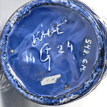Wilhelm Kåge, two porcelain vases and an earthenware jar with cover, Gustavsberg, Sweden, 1924 and presumably 1930.