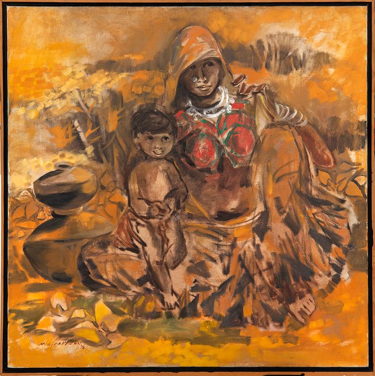 M Sivanesan, oil on canvas signed and dated 72.