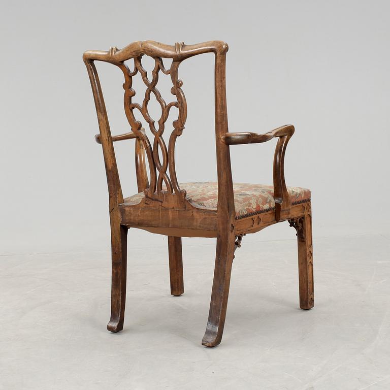 KARMSTOL, Chippendale-stil, England, 17/1800-tal,