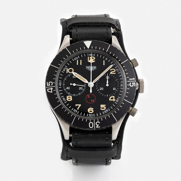 Heuer, "Bundeswehr", "3H", armbandsur, 43 mm.