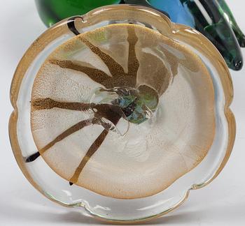 FIGURINER, 2 st, glas, bla Murano, Italien.