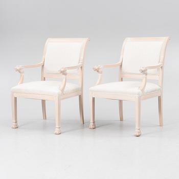 A pair of armchairs, contemporary.