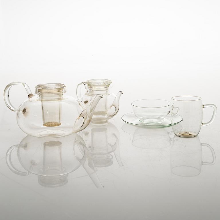 WILHELM WAGENFELD, 16-piece 1930/40's teaset for Jenaglas, Paltex, Schott Mainz.