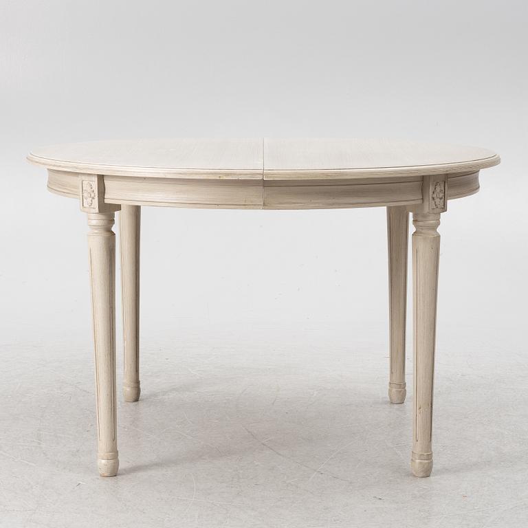 Matbord med 6 stolar, gustaviansk stil, K.A Roos,  Helsingborg, 1900-talets andra hälft.