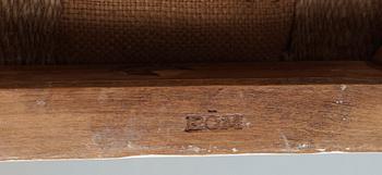 TABURETTER, ett par, sengustavianska, märkta EÖM, Erik Öhrmark, verksam 1777-1813 i Stockholm.