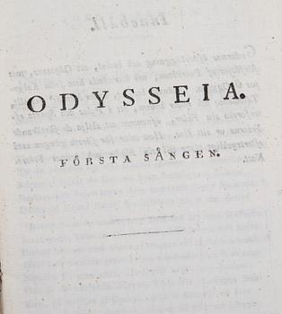 BÖCKER, 6 st, 2 st vol I resp 4 st vol II, Odyssen, översatt av Marcus Wallenberg. Linköping 1819-1821.