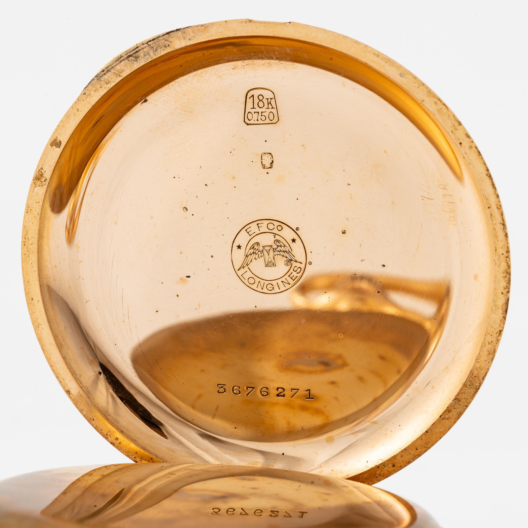 Longines, pocket watch, hunter, 52 mm.