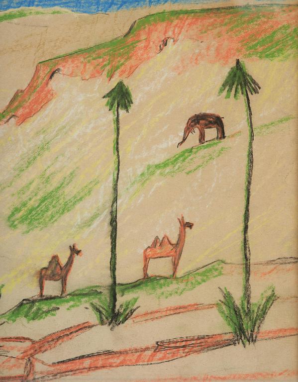 Carl Fredrik Hill, Landscape with exotic animals.