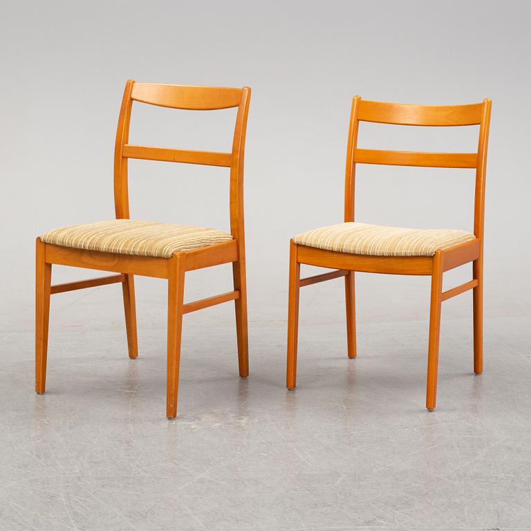 A set of eight beech chairs, 1960's.