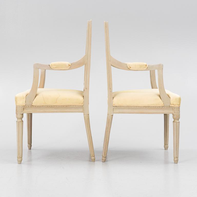 Karmstolar, ett par, gustavianska, Lindome, 1800-tal.