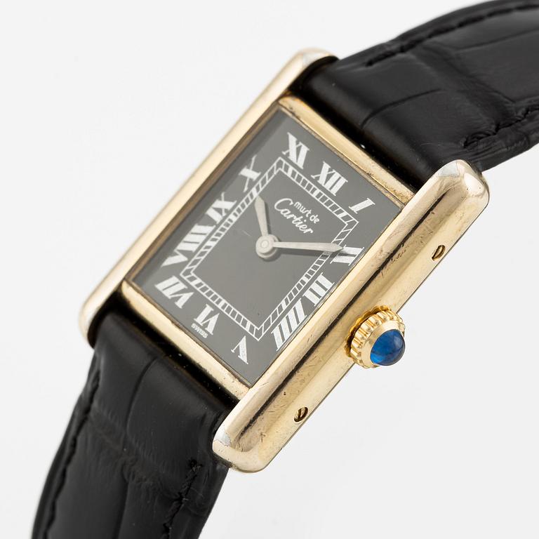 must de Cartier, Tank, wristwatch, 20.5 x 20 (28) mm.