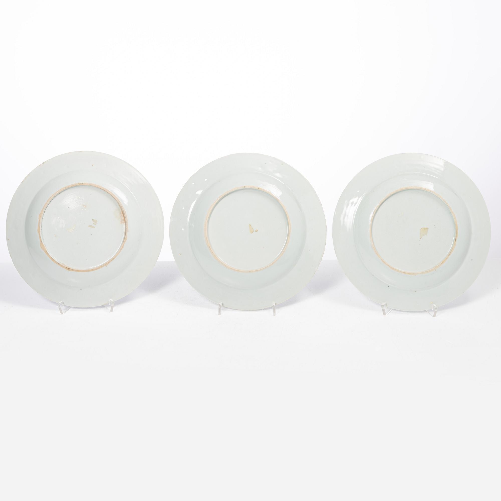 Tallrikar, sex stycken, kompaniporslin, Kina, Qingdynastin, Qianlong (1736-95).