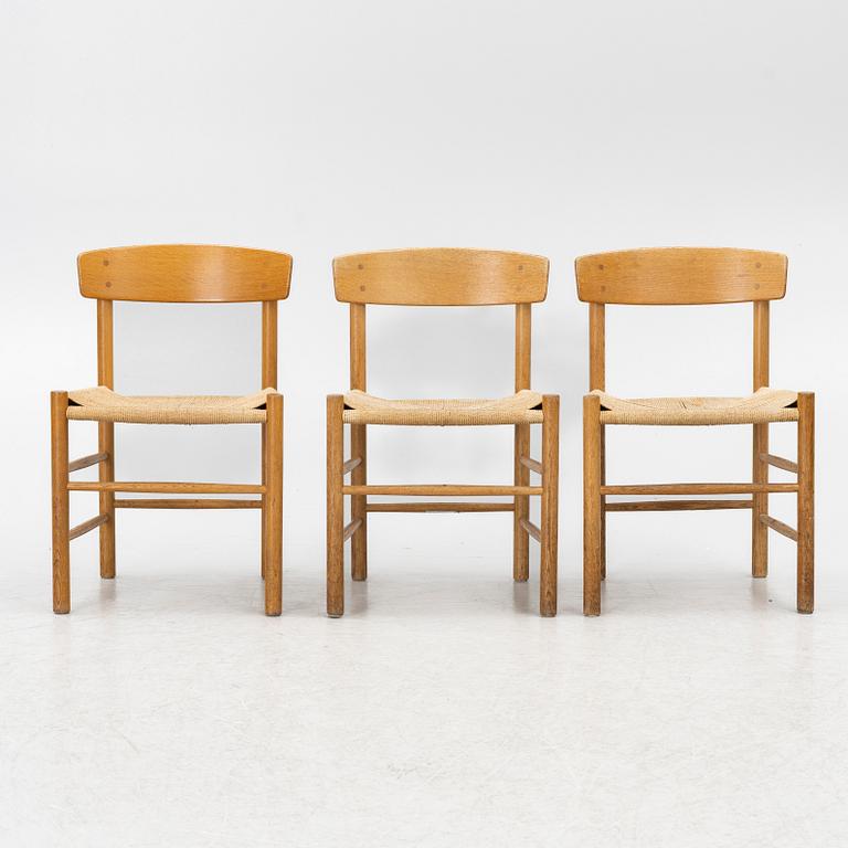 Børge Mogensen, three model "j39" chairs, FDB, Denmark, second half of the 20th century.