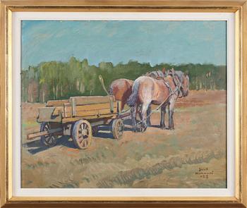 GRETA GERELL, olja på pannå, sign o dat -28.