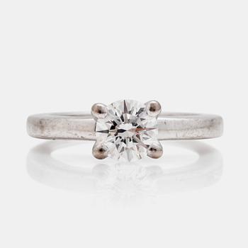 A 1.00 ct brilliant cut diamond ring. Quality ca E-F/VVS.