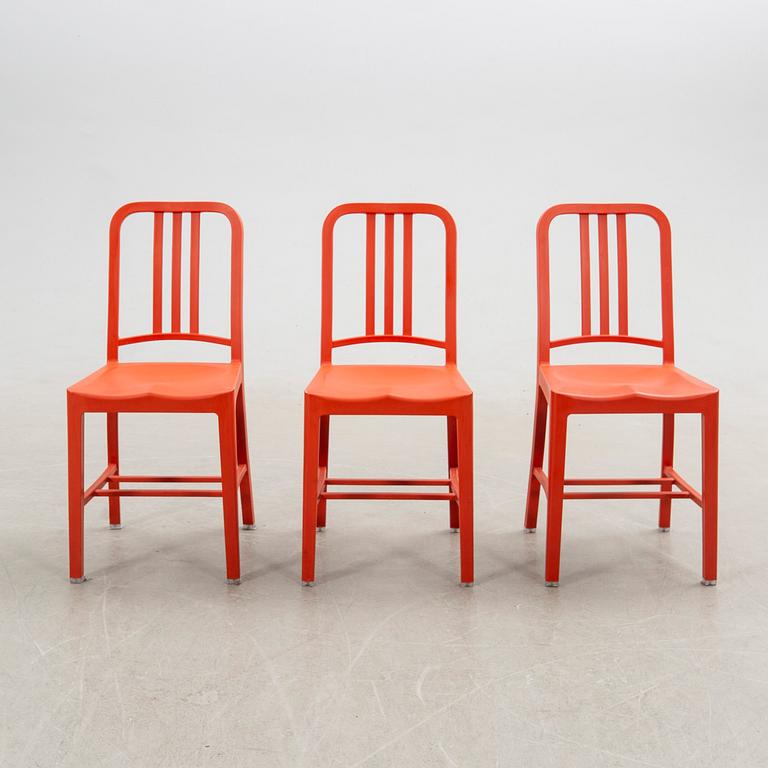 Stolar, 6 st, "111 Navy Chair", Emeco & Coca-Cola. USA 2000-tal.