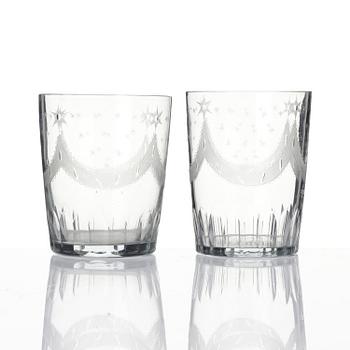Selter glass, twelve pieces, Sweden circa 1800, Late Gustavian.