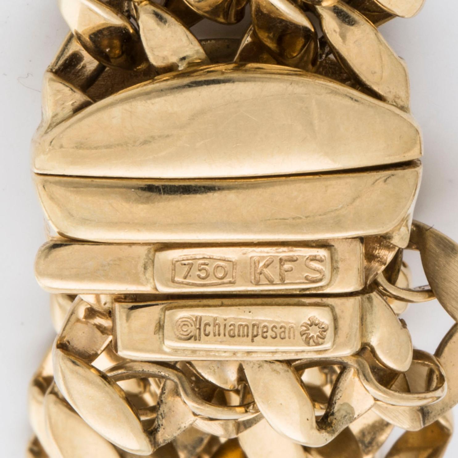 COLLIER 18K matterat guld, 50,4 g.