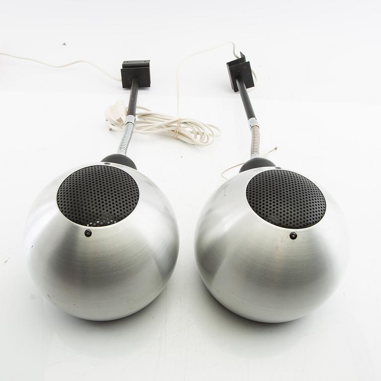 Wall lamps a pair and table lamp "Klot 3" Hemi late 20th century.