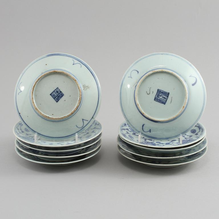BÄRTALLRIKAR, 10 st, porslin, Kina, 1900-tal.